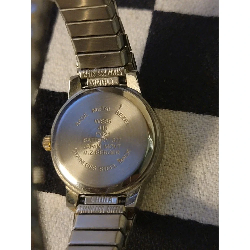 Vintage M.Z. Berger Women's Quartz Watch Gold Tone Expansion Band Japan Movement